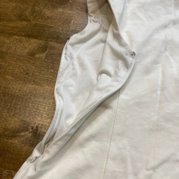 Venus Women’s White Square Neck Side Zip Padded & Double Lined Blouse Office XS - Picture 2 of 5